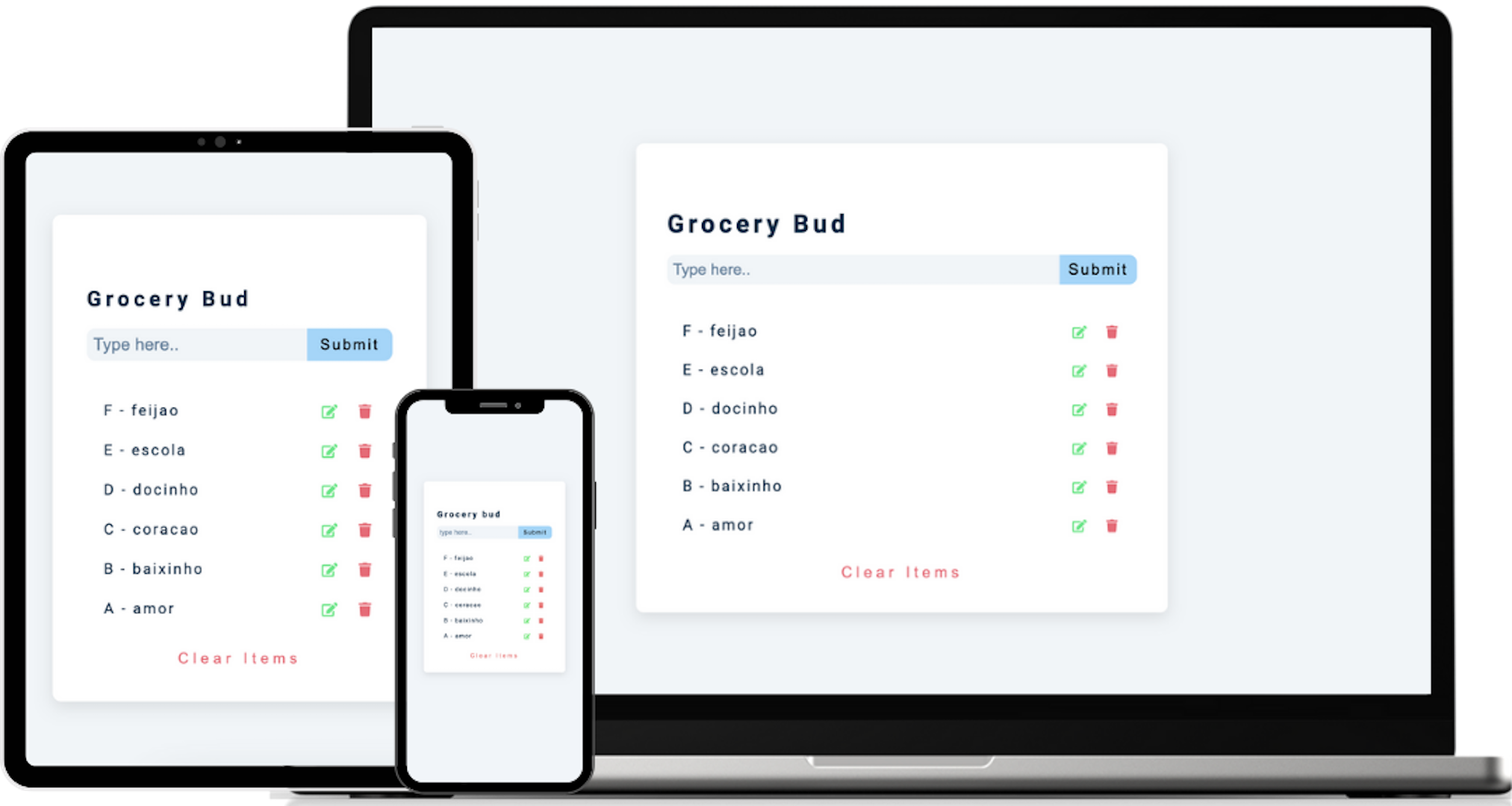 tablet and smartphone with grocery list image